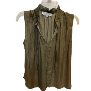 LOFT olive green sleeveless blouse small